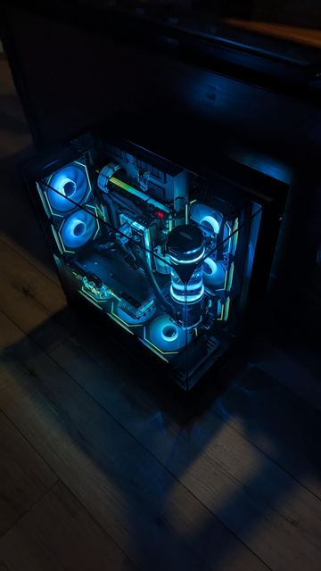 The case at night from the front left
