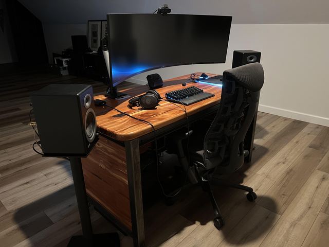 The desk from the other side